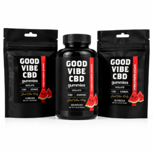 Good Vibe CBD Sweet Watermelon Isolate Gummies 4 pack, 10 pack and 60 count